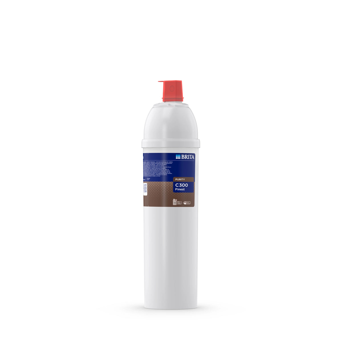 Filtro de agua BRITA PURITY C300 Finest sobre fondo blanco